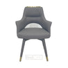 premium fabric-gold finish-dining chair