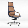 high back executive cushion ergonomic brown grey director revolving chair